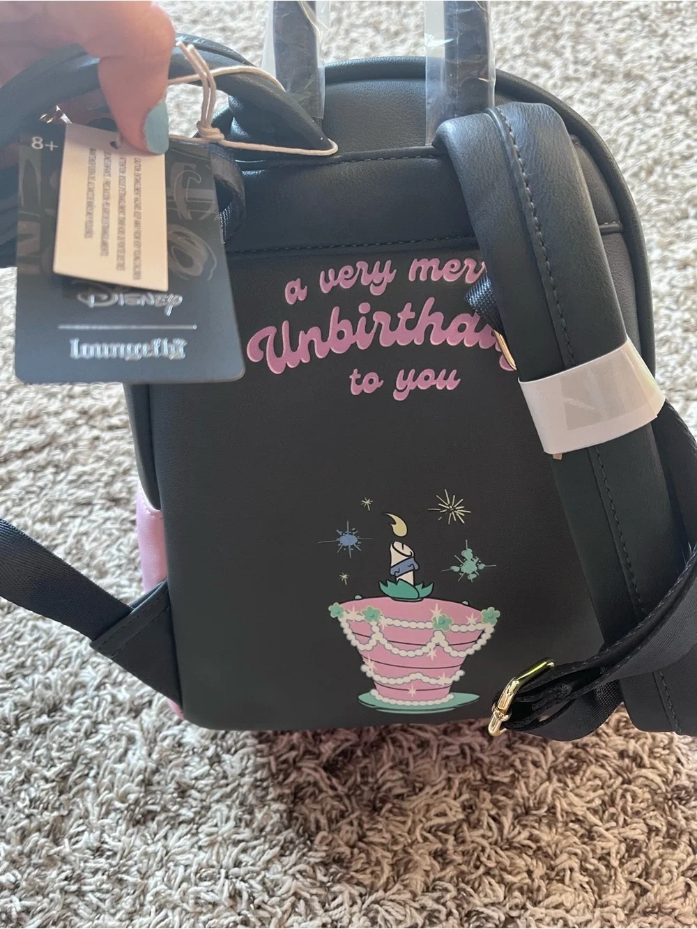 Loungefly Alice & Wonderland Very Unmerry Unbirthday to You Backpack + Wallet